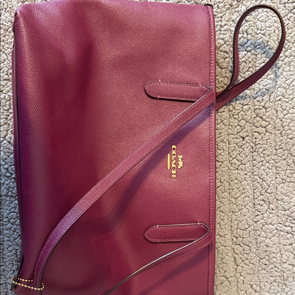 Coach Magenta Leather Shoulder Bag